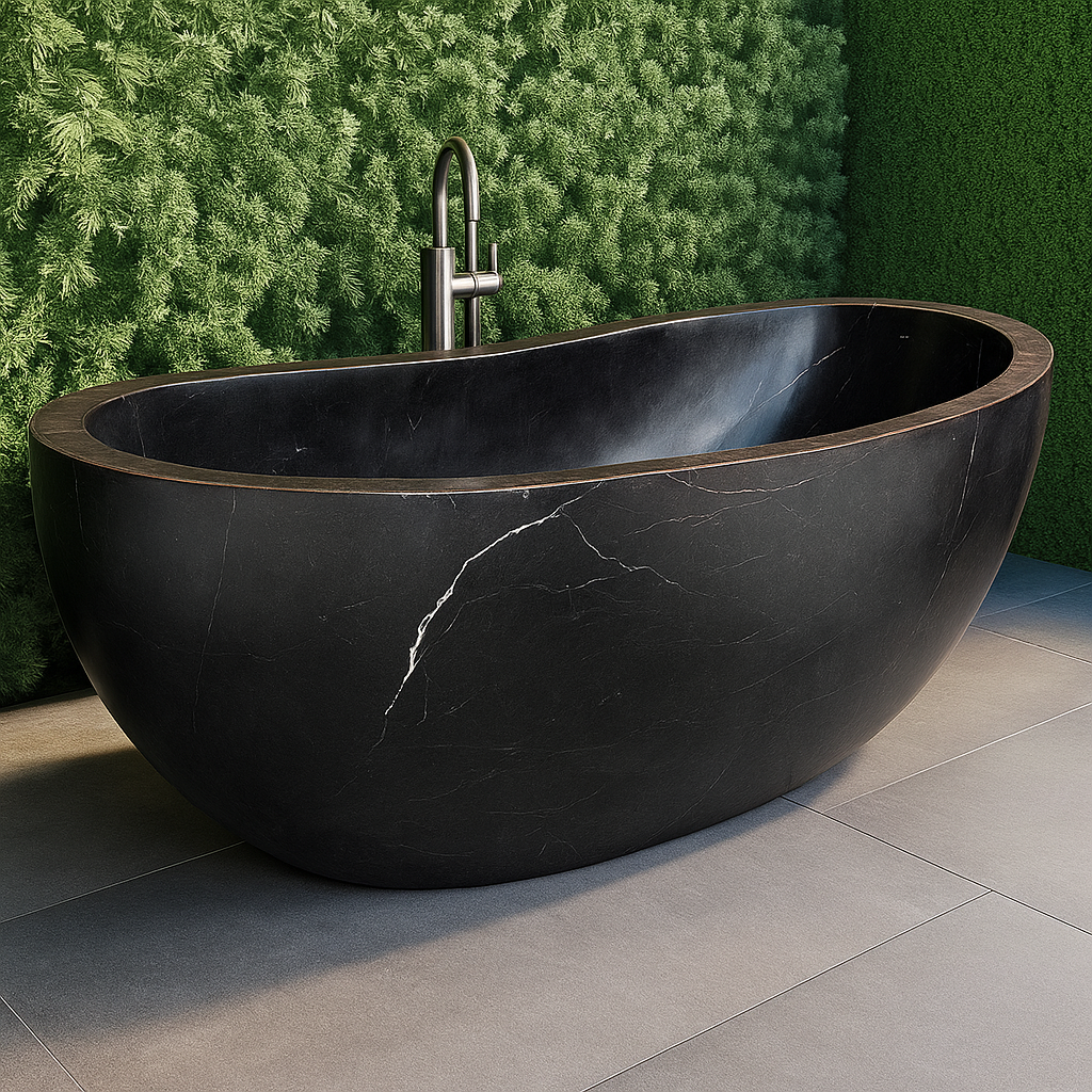 ObsidianStone Seraph Noir Freestanding Bath Tub-thumbmail-3